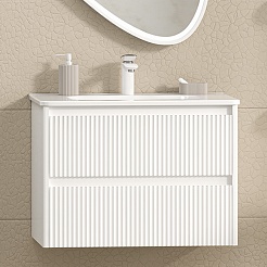 Brevita Мебель для ванной Riva 70 подвесная белая – фотография-3