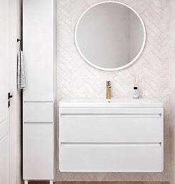 Vivon Тумба с раковиной Atwood 90 подвесная белая матовая – фотография-19