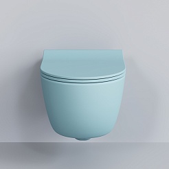 Ambassador Сиденье для унитаза Abner тонкое голубое матовое – фотография-4