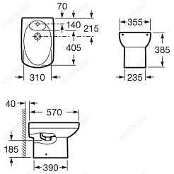 Roca Биде напольное Dama Senso 357514000 – фотография-3