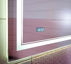 Бриклаер Зеркало Эстель-2 120 LED, сенсор на корпусе, часы – фотография-4