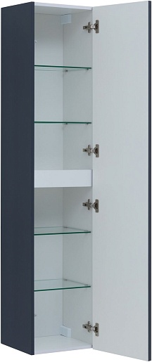 Aquanet Шкаф пенал Арт 35 подвесной маренго матовый – фотография-4