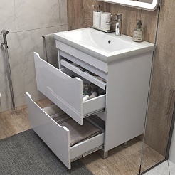 Vigo Тумба под раковину Grani 70 напольная белая – фотография-6