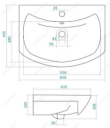Onika Тумба с раковиной Балтика 65.10 – фотография-4