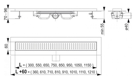 Alcaplast Душевой лоток "APZ101 750" с опорами – картинка-3
