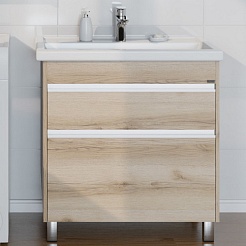 СанТа Мебель для ванной Уран 80 дуб австрийский – фотография-4