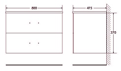 BelBagno Тумба с раковиной Onda-M 80 подвесная Bianco Lucido ручка-скоба – фотография-7