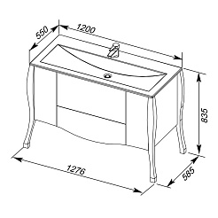 Aquanet Тумба с раковиной "Виктория 120" черный/золото – фотография-12