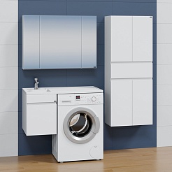 СанТа Мебель для ванной под стиральную машину Марс 100 L подвесная белая – фотография-2