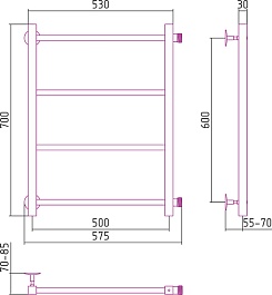 Стилье Полотенцесушитель Версия-КБ 600х500 – фотография-2