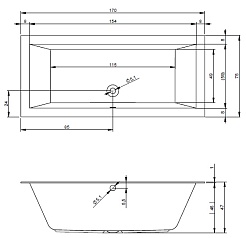 Riho Акриловая ванна LUGO 170x75 – фотография-3