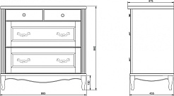 ValenHouse Комод Лиора 90 слоновая кость, фурнитура бронза – фотография-4