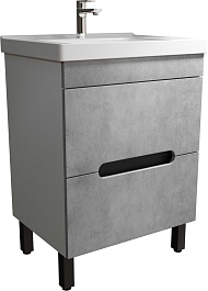 Mixline Мебель для ванной Честер 60 белая/бетон – фотография-2