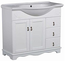 Bas Тумба под раковину Варна 85 белый, глухие дверцы, 3 ящика