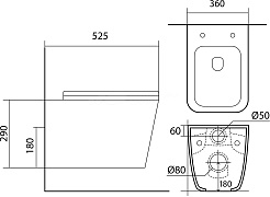 Aquatek Унитаз подвесной Либра New AQ0530N-00 в комплекте с инсталляцией Standard INS-0000012 с клавишей смыва KDI-0000021 белый глянец и крепления KKI-0000002 – фотография-7