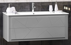 Opadiris Мебель для ванной Луиджи 120 подвесная серая матовая – фотография-4