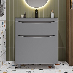 Vivon Тумба под раковину Ostin 70 напольная серая матовая – фотография-5