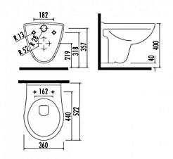 Creavit Унитаз подвесной Yedigoller YG320 с биде – фотография-2