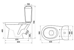 Керамин Унитаз-компакт Палитра 439177 бежевый – фотография-4