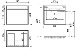 Sancos Тумба с раковиной Smart 60 дуб бардолино раковина Element 61 CN7001 – фотография-5