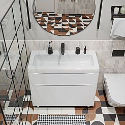 Vivon Тумба под раковину Ostin 90 напольная белая матовая – фотография-6