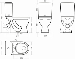 Sanita Унитаз-компакт Стандарт комфорт 427141 с микролифтом – фотография-6