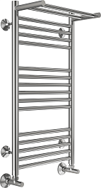 Terminus Полотенцесушитель водяной Аврора П16 400x800 с полкой хром – фотография-2