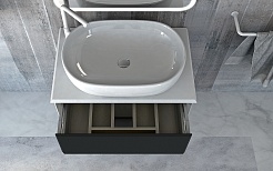 Cezares Тумба с раковиной Bellagio 70 grafite столешница 50185 раковина 50179 – фотография-2