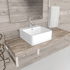 Esbano Раковина накладная Circon 40 белая – фотография-4