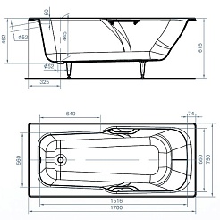 Универсал Ванна чугунная Эврика У 170x75 – фотография-4