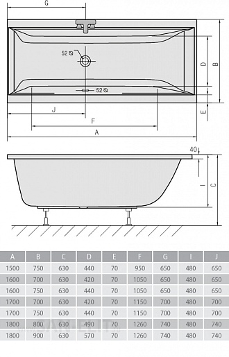 Alpen Акриловая ванна Cleo 160x70 – картинка-5
