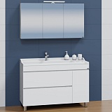 СанТа Мебель для ванной Марс 120 белая/светлое дерево