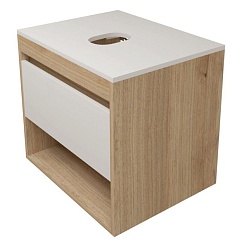 Teymi Тумба с раковиной Ritta 55 дуб эврика/белый матовый подвесная T60519 раковина T50207 – фотография-2