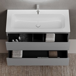 Sancos Тумба с раковиной Folk 120 ergraut soft раковина – фотография-2