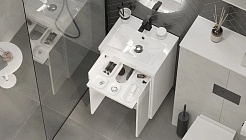 Velvex Тумба с раковиной Klaufs 50.2D белая – фотография-3