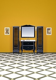 Misty Пенал для ванной Анжелика 40 L черный с серебром – фотография-2