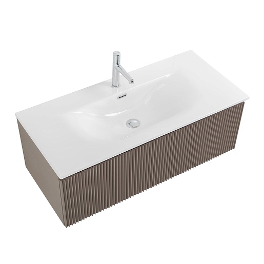 BelBagno Тумба с раковиной Uno 100 с 1 ящиком подвесная Бежевый матовый с раковиной BB-8099-100 – картинка-7