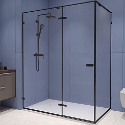 RGW Душевой уголок Stilvoll SV-040B 120x80 профиль черный стекло прозрачное – фотография-1