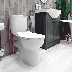 Керамин Унитаз-компакт Гольф двухрежимный с сиденьем дюропласт Микролифт – фотография-5