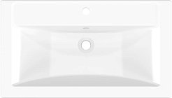 Бриклаер Мебель для ванной Берлин 80 белая с ручкой дуб золото – фотография-17