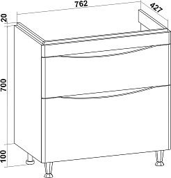Runo Мебель для ванной Афина 80 белая матовая – фотография-18