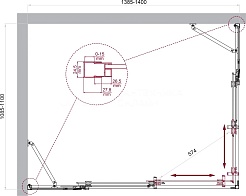BelBagno Душевой уголок Luce 140/110 LUCE-AH-22-140/110-C-Cr профиль хром стекло прозрачное – фотография-6