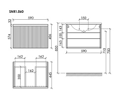 Sancos Тумба с раковиной Snob R 1.0 60 bianco раковина Element 61 CN7001 – фотография-4