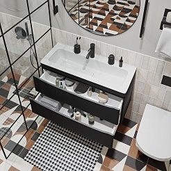 Vivon Тумба с раковиной Ostin 90 подвесная черная матовая – фотография-4