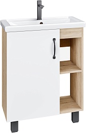 Grossman Тумба с раковиной Флай 60 дуб сонома/белая – фотография-1