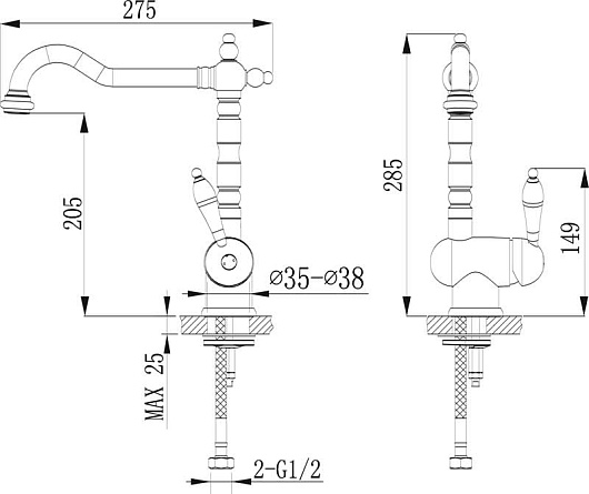 Timo Смеситель Morea 2406F Champagne – фотография-2