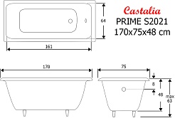 Castalia Чугунная ванна Prime S2021 170х75 – фотография-7