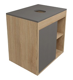 Teymi Тумба с раковиной Nura 60 дуб эврика/графит матовый T60529 раковина T50208 – фотография-3