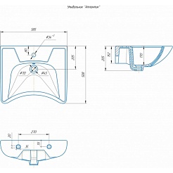 Rosa Умывальник Хирургический Атлантик с 1-отв. под смеситель – фотография-2