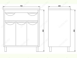 Водолей Комплект мебели "Габи 75" L белый/дуб – фотография-2